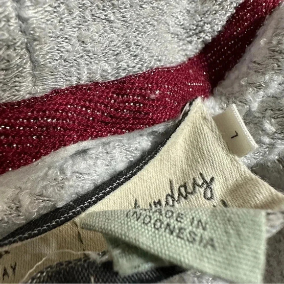 Anthropologie Saturday‎ Sunday L gray draped front long sleeve comfy sweatshirt - Picture 5 of 6